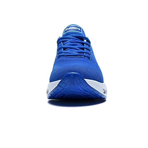 Mafeke Women Walking Shoes Air Cushion Slip On Tennis Mesh Fashion Running Sneakers Platform Loafers (Blue Us 8 B(M) #TOP3