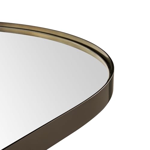 Image of TEHOME Oil Rubbed Bronze 20x30'' Oblong Mirror Dark Bronze Capsule Pill Shaped Bathroom Vanity Mirror 30 x 20 inch Oval Metal Framed Mirror in Stainless Steel