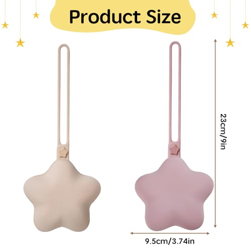 WeSweet Schnullerbox für unterwegs - 2er Pack Silikon Schnullerbehälter Schnullerhalter - Leicht zu Reinigen (Star Blue)