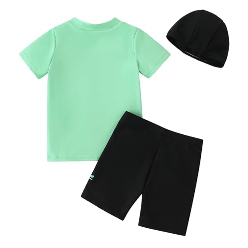 Toddler Boy Swimsuit 3 Piece Boys Swim Set Short Sleeve Boys Swim Shirt Boys Swim Trunks Rash Guard Bathing Suits2