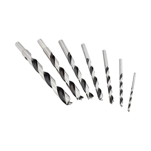 Fisch Premium Brad Point Drill Bit Set, High-Accuracy Woodworking Bits with Beveled Edges for Smooth, Tear-Free Holes, Ideal for Pros & DIY, Made in Austria, 7 Pcs Set Inc (1/8' to 1/2')
