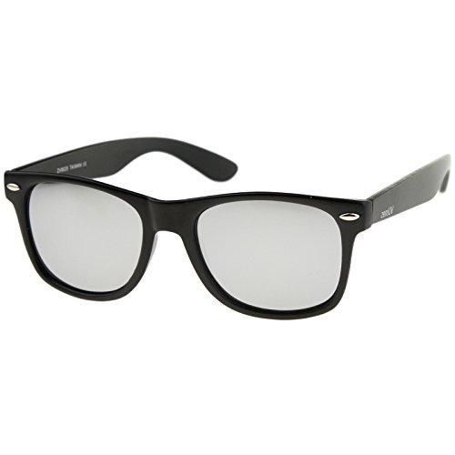 Image of zeroUV - Classic Colored Mirror Lens Square Horn Rimmed Sunglasses for Men Women