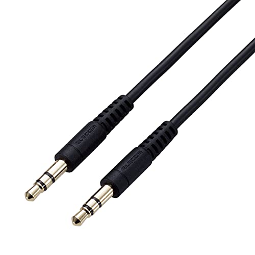 エレコム オーディオケーブル ステレオミニプラグ 1.5m やわらか AUX ケーブル 3.5mm ブラック AX-35MY15BK