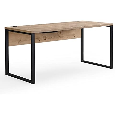 B&D home Schreibtisch, Bürotisch mit Kufengestell, Computertisch mit Kabel Management Cover