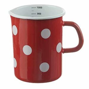 Meßbecher - Polka Dot Red 1 Litre Enamel, Red,white