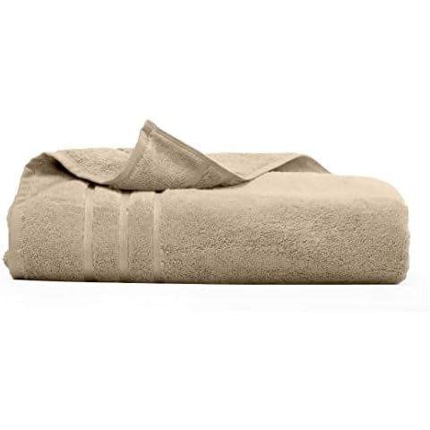 Cariloha Bamboo Bath Towel - Combines Luxury Softness & Odor Resistance - Naturally Moisture-Wicking Bamboo Fabric - Optimized For Softness, Weight & Plushness - Highly Absorbent - Stone - 1 Pc Cover