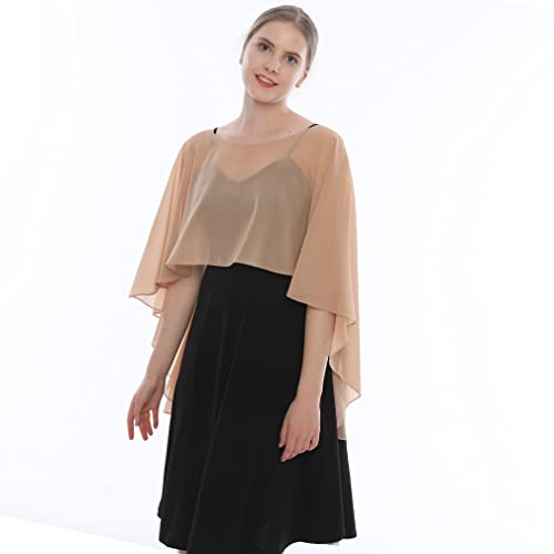 LMVERNA Shawl Wraps for Women Formal Chiffon Capelets Lightweight Sheer Capes Cover Up for Dress3