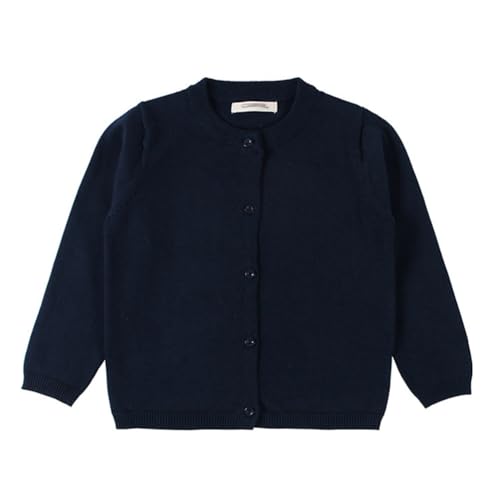 RUKOSU Baby Girls Boys Knit Cardigan Sweater School Uniform Basic Cotton Crewneck Long Sleeve Button Sweaters
