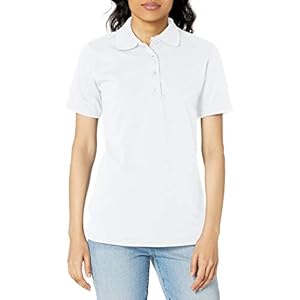 Hanes womens Hanes Women's X-temp Performance polo shirts, White, Large US