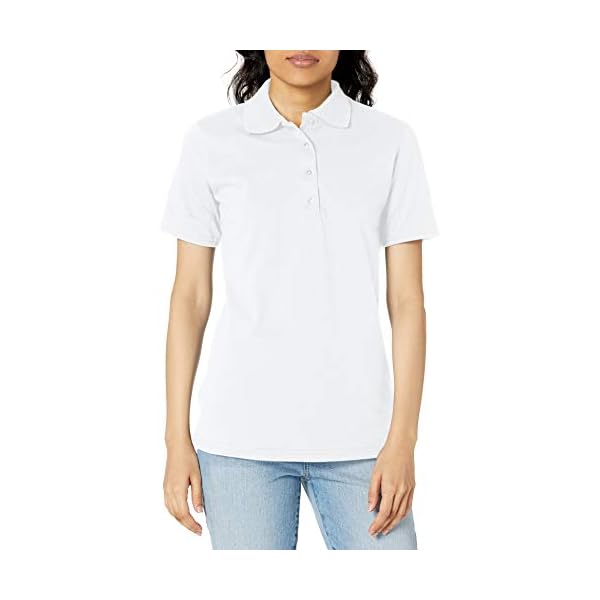 Hanes-Womens-X-Temp-Performance-Polo-Shirt Hanes womens Hanes Women's X-temp Performance polo shirts, White, Large US