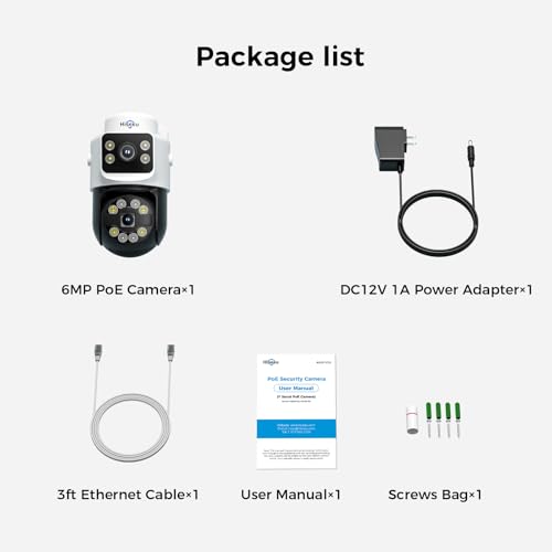 Hiseeu 【Dual Lens】 6MP PoE PTZ Security Camera, IP Camera, Free Remote Access, Human Vehicle Detect, 2 Way Audio, Color Night Vision, 2 in 1, IP 66 Waterproof, SD Card Slot, Work w PoE NVR - Thumbnail 6