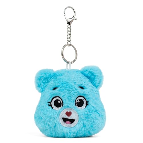 Image of Mirada Smiley Face Keychain Plush Soft Toy - Turquoise Mini Stuffed Gift for Kids & Girls - 12cm