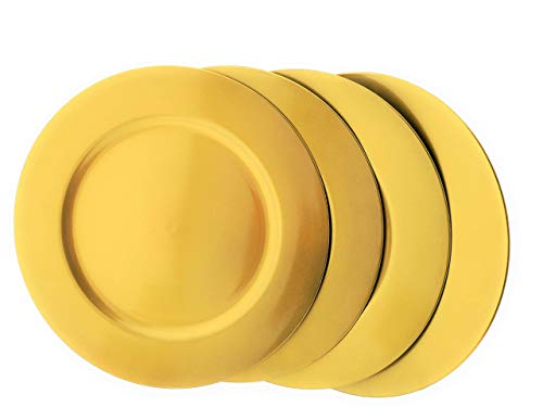 MC Trend 4er Set Gebäckteller Platzteller Dekoteller Weihnachten ROT Gold Silber 33cm Durchmesser (Gold)