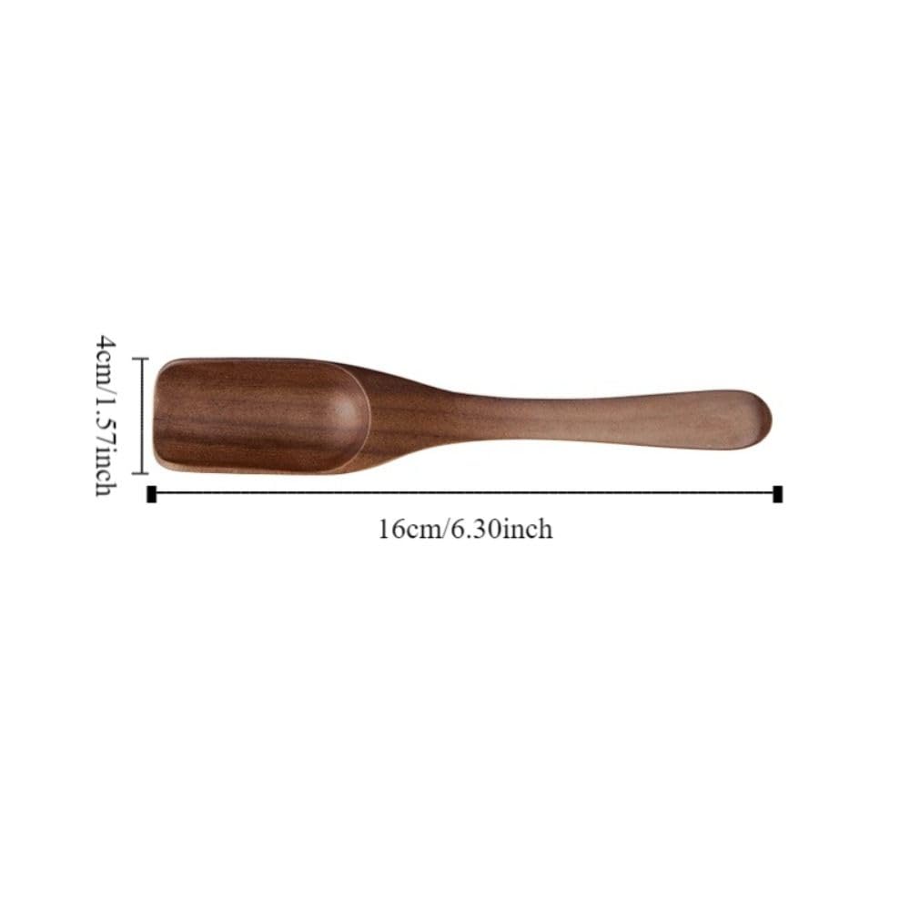 2pcs Wooden Loose Tea Scoops, Retro Style Wood Tea Scoop, Chinese Kung Fu Tea Spoon Scoop, Natural Bamboo Wood Spoons for Scooping Coffee Powder, Spices