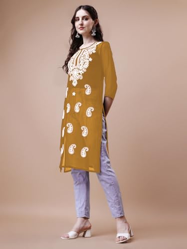 Image of EthnicJunction Women's Georgette Straight Fit Tunic Tunic