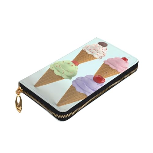 Ice Cream Cones Wallet For Women Men Clutch Rfid Blocking Leather Wallets Large Capacity Purse Credit Card Holder Money Case With Zipper Phone Holder Long Travel Purse3