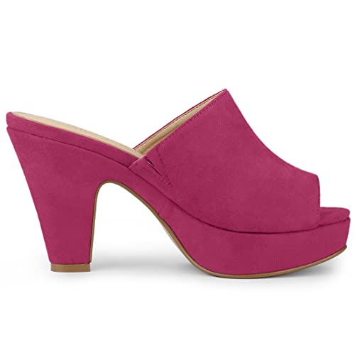 Image of Allegra K Women's Open Toe Platform Chunky Heel Slides Sandals | Party Sandals