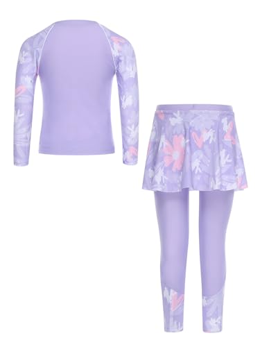 Big Girls Modest Pcs Swimsuits UPF Swim Shirts with Skirts Leggings Athletic Swimsuits2
