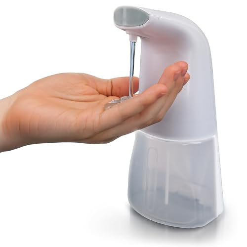 Dispenser Sapone Bagno Automatico con Sensore a 3 Livelli di Dosaggio. Serbatoio Grande 500 ml Cucina e Ufficio (bianco)