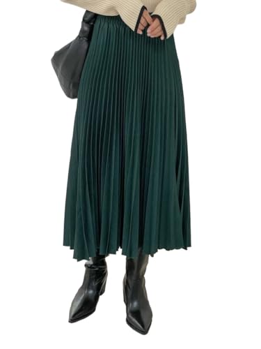 Women's Summer High Waist Pleated Skirt Long Skirt