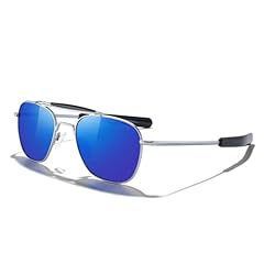 Matte Chrome Frame/Dark Blue Mirror Polarized Lens