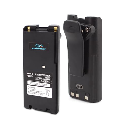 1PC BP-210 BP-210N BP-209N 2000mAh Type-C USB-C Replacement battery Compatible with ICOM IC-A6 IC-A6E IC-A24 IC-A24E IC-V82 IC-V81 IC-U82 IC-T3H IC-F3GT IC-F3GS IC-F4GT IC-F4GS Two Way Radio