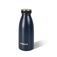 wenco Trinkflasche Edelstahl 0,35l / 350ml isoliert und auslaufsicher für kalte und heiße Getränke auch als Thermoskanne verwendbar BPA frei – blau, Dunkelblau