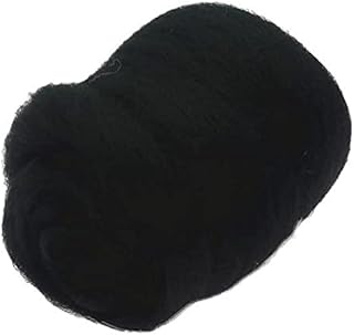 CALANDIS™ 2x10g Wool Roving Fiber Hand Crafts for Doll Handmade Black | Roving Wool & Fibers | Spinning & Felting | Needlecrafts & Yarn