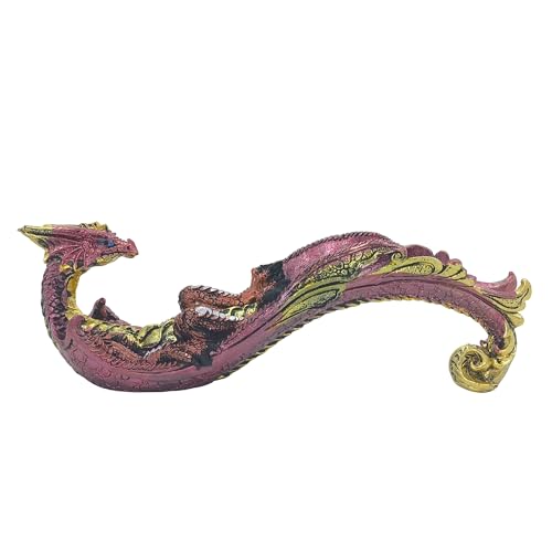 Incensário Dragão Porta Incenso Resina Vareta Buda Ganesha Hamsa (Vermelho e Dourado)