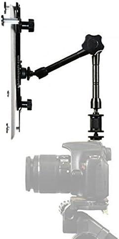 iShot iPad Pro 12.9 DSLR Camera Teleprompter Hot Shoe Flash Mount Connection + Rock Solid 11" Articulating Extension Arm Works with or Without a Case Also Mounts to Any 1/4 inch Threaded Camera Tripod