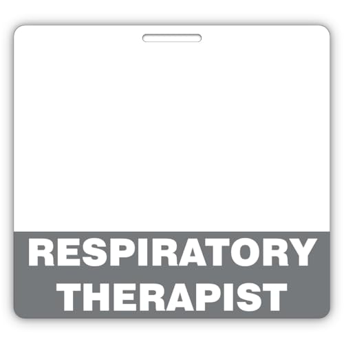 31sQC5fAOvL. SL500 Respiratory Therapist Badge Buddy – Horizontal RT ID Tag with Gray Bar – Double-Sided Medical Badge for Hospital & Clinic Staff