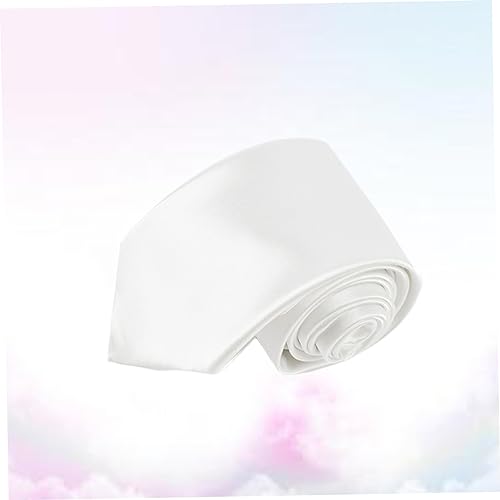 Solid Color Neckties for Cosplay and Parties Wide Costume Accessories White Clothes Decoration Great present for Men and Boys Durable and Attractive Design3