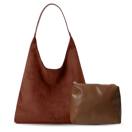 Electri-HQ Bolso de mano con bolso pequeño, bolso de gamuza, bolso grande para mujer, bolso de hombro, bolso uni, bolso hobo, bolso grande de hombro, bolso holgado, bolso tipo sobre (marrón) Electri-HQ Bolso de mano con bolso pequeño, bolso de gamuza, bolso grande para mujer, bolso de hombro, bolso uni, bolso hobo, bolso grande de hombro, bolso holgado, bolso tipo sobre (marrón)