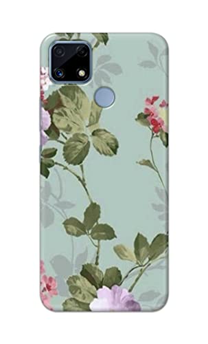 Image of Printed Hard Back Cover Case for Realme Narzo 30A Back Cover (Floral Painting) -1302