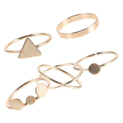 WHZHDMA Vintage Heart Open Knuckle Set Women Lightweight Finger Rings Present for Daily Wear Parties and Special Occasions 5pcs