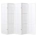 Homestyle4u 439, Paravent Raumteiler 5 teilig, Holz Weiss, Reispapier Weiß, Höhe 175 cm