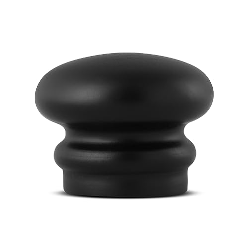 Image of FAPBADRI Simple Curtain End Caps /Finials for a 1 inch Pipe /Rod, Material - Wooden, Color - Black, 2 Pieces