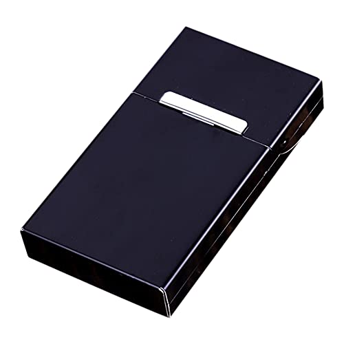 KIVORS シガレットケース タバコケース20本収納可 蓋に磁気付き 軽量 タバコ収納ケース 男性/女性用 (ブラック)