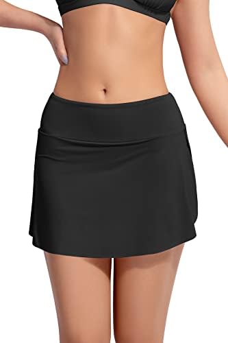 Beautikini Swim Skirt Bottoms for Women Side-Tie Skirted Bikini Ruched Tulip Hem Swim Skirt
