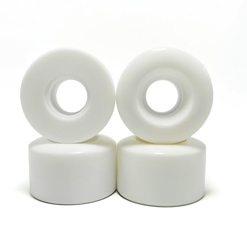 Naivskb Blank Roller Skate Wheels 53mm x 32mm 86a Polyurethane White 4 Pack Quad Skates Skateboard Indoor Outdoor Skate