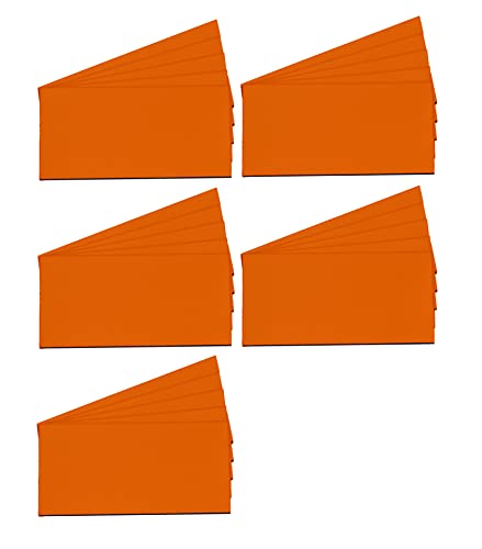Magna Visual 2" x 4" Pre-Cut Write On Wipe Off Magnetic Strips 25 Pack (Orange)