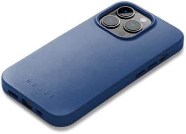 Mujjo Leather Phone Case - Fits IPhones 15 Plus And 14 Plus - MagSafe Compatible - Premium European Leather - Camera Lens Protection - Crafted With Recycled Materials - Slim Profile - Monaco Blue - View #3