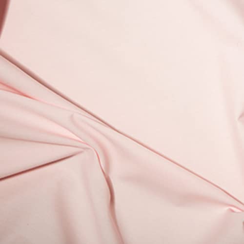 Tissu popeline polycoton uni rose pâle 5m coupon 112 cm loisirs créatifs couture