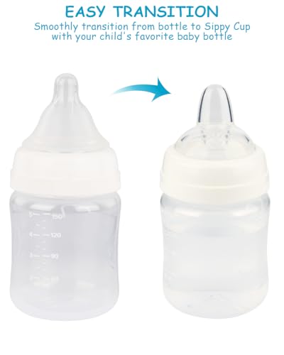 Sippy Nipples for Evenflo Balance Wide Neck Bottles, Soft 100% Silicone Wide Neck Spout Nipples, 6m+, 4 Count - Thumbnail 2