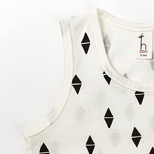 Infant Toddler Baby Boy Girl Organic Cotton Sleeveless T Shirts Tops Clothes (6M, Triangle Printed)
