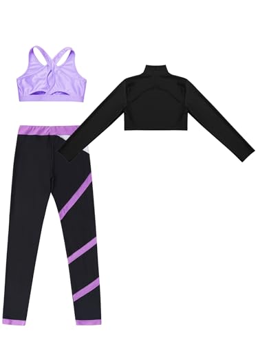 Ensemble sportif fille lavande 13-14 ans avec t-shirt brassière et leggings - 4