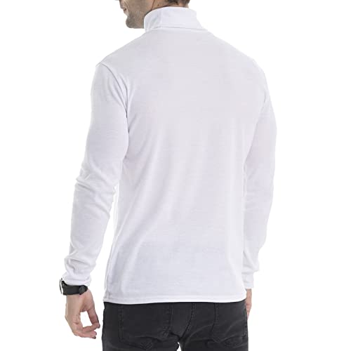 LONGBIDA Men's Turtleneck Long Sleeve Pullover Shirt Basic Thermal Top Stretch Slim Fit Sweaters3