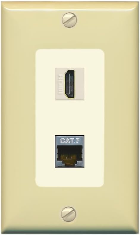 Vista 31 de RiteAV Placa de pared HDMI y Cat7 - 1 cuadrilla [negro/marfil]