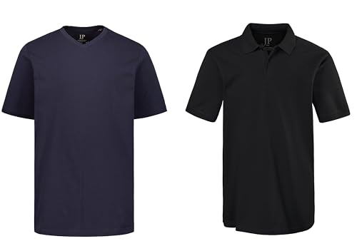 Polo en coton noir 5XL JP 1880 coupe grande taille homme