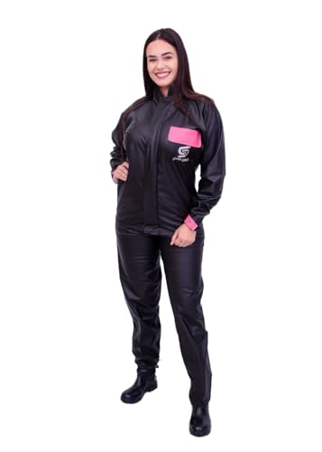 Capa De Chuva Motoqueiro Star Capas Impermeável Conjunto Jaqueta e Calça Motoqueiro Motociclista Motoboy Motogirl Impermeável Masculino e Feminino (BR, Alfa, M, Regular, Regular, Rosa)